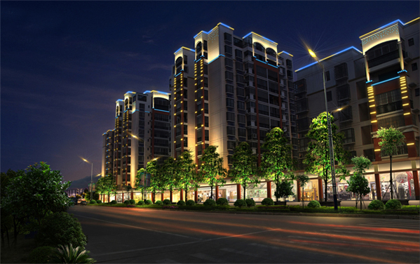 樓盤(pán)工程【廣西防城港】光臣LED戶外亮化燈具 點(diǎn)綴夏威夷小區(qū)