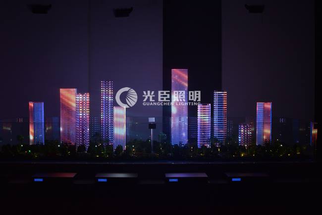 光臣智科亮化體驗館添加新元素，樓體聯動燈光秀沙盤展示